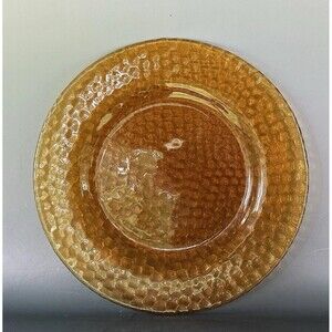 Vintage Winterthur Honeycomb Amber Glass Salad Plate Discontinued 8” MCM